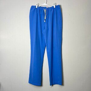 FIGS Scrub Pants Drawstring Waist Straight Leg Blue Medical Apparel Large‎